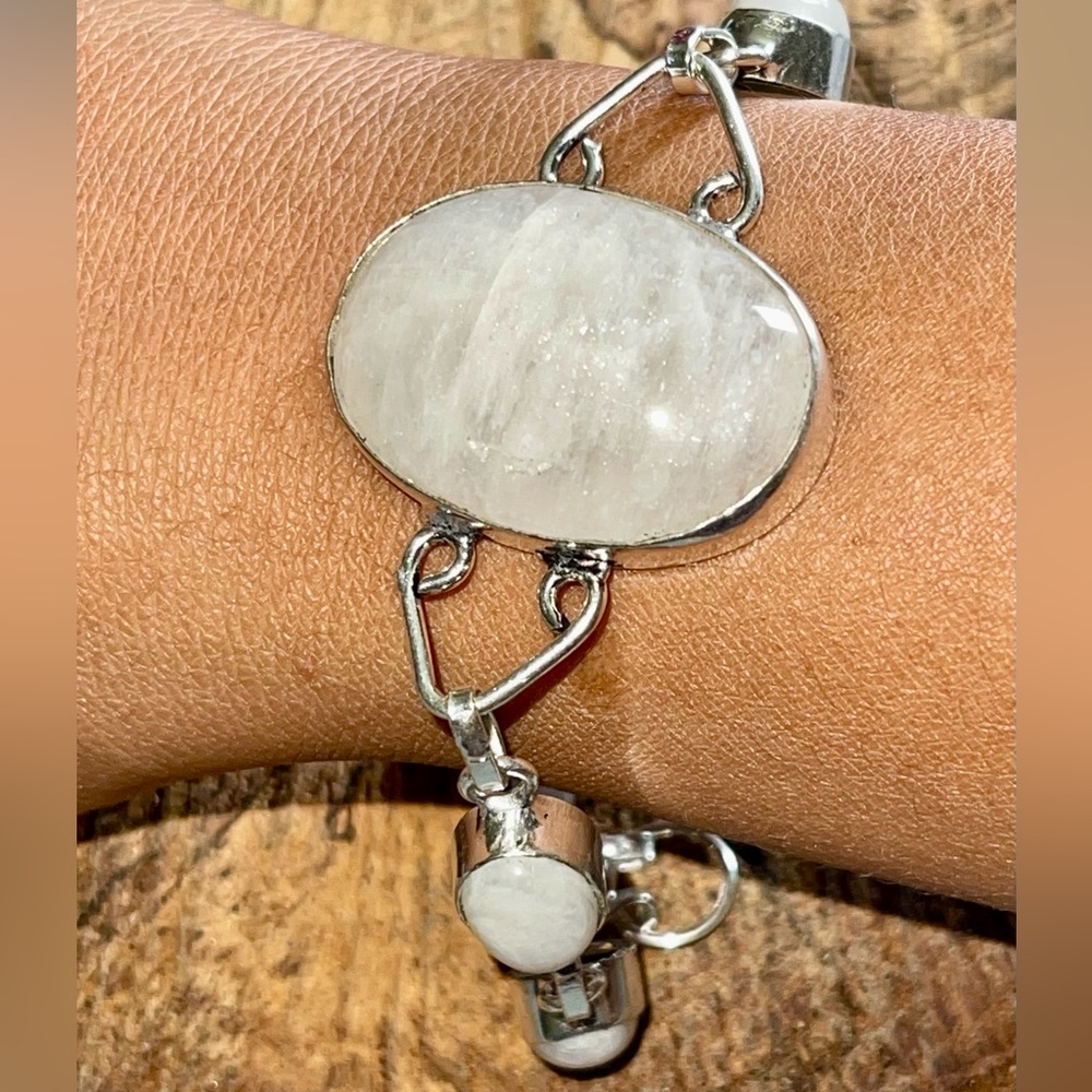 Rainbow Moonstone Bracelet 7” - 8” - Picture 5 of 8